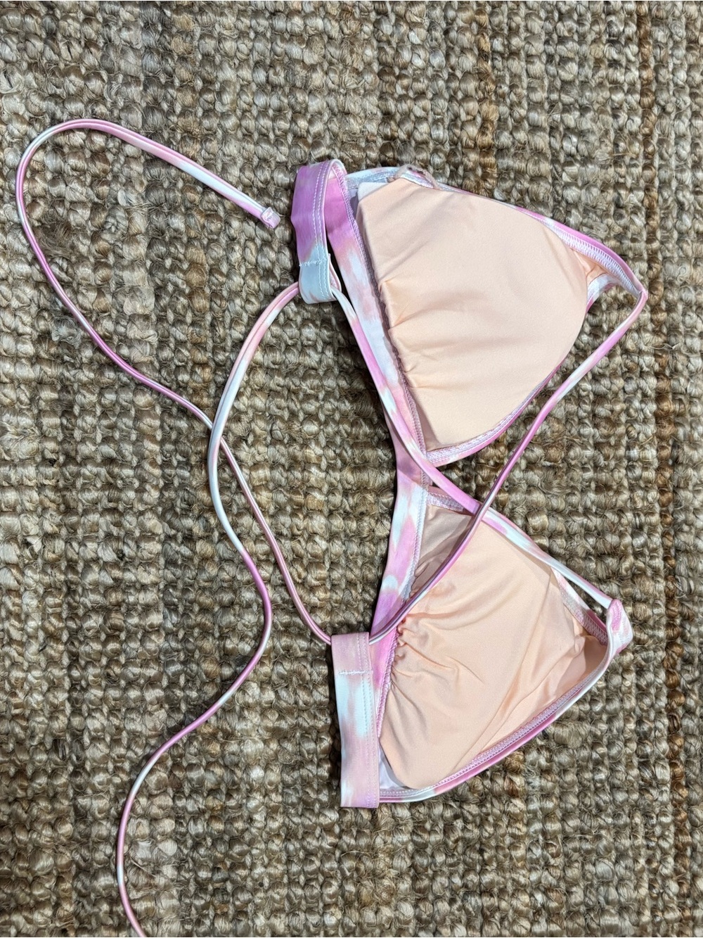 Rip Curl Pink & Peach Tie-Dye Bikini Top